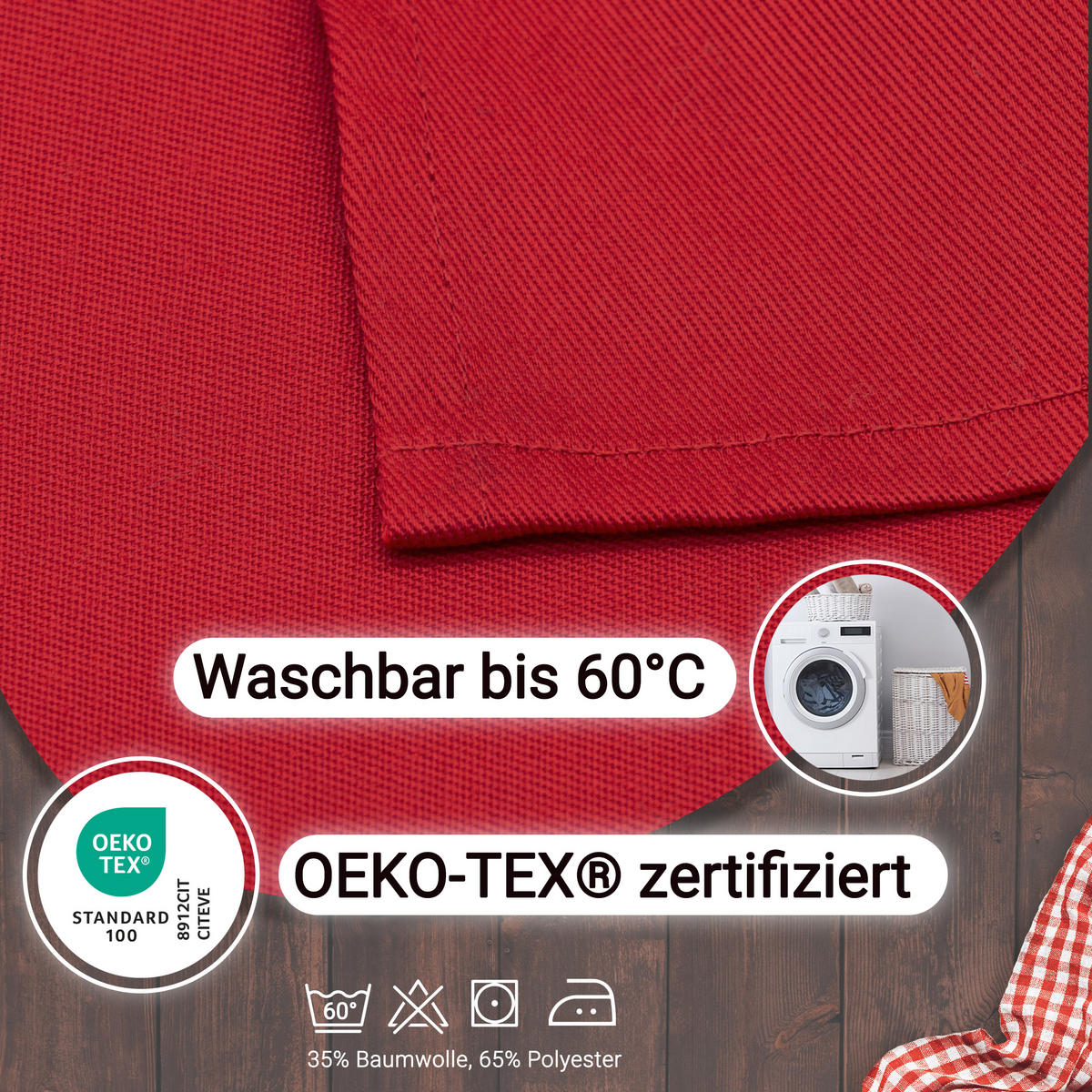 SCHÜRZE , Einheitsgröße, 65% Polyester, 35% Baumwolle, Rot - Rot, Textil (50/80cm) - Zollner