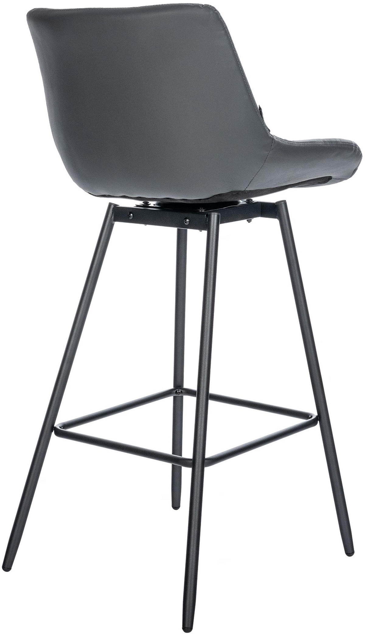 BARHOCKER Welton Schwenkbar Kunstleder grau - Schwarz/Grau, Kunststoff/Metall (49/105/56cm) - TPFLiving