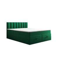 BOXBETT mit Bettkästen und Matratze - Bett Gusto mit Topper aus Memory Visco - Grün - 180 x 200 cm - Grün, Holzwerkstoff/Kunststoff (180/200cm) - Trada