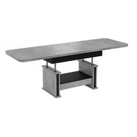 COUCHTISCH rechteckig Beton / Schwarz ausziehbar höhenverstellbar - Hellgrau/Schwarz, Holzwerkstoff (70/120/60cm) - designimpex