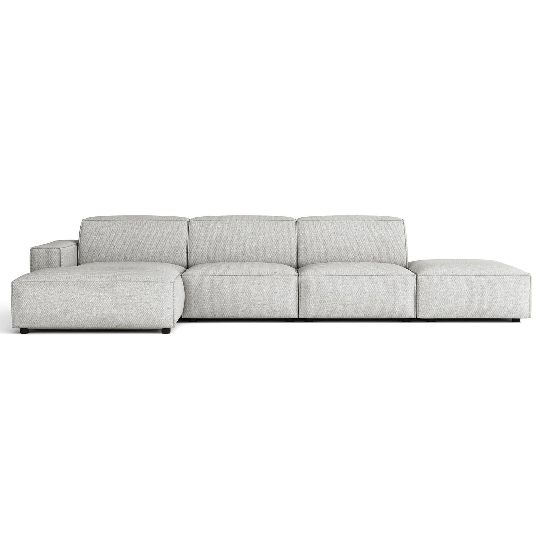 ROHOVÁ pohovka Sellmo, světle šedá, 344 cm - černá/světle šedá, textil/plast (350/166cm) - Selsey