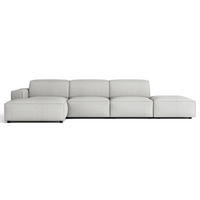 ROHOVÁ pohovka Sellmo, svetlosivá, 344 cm - čierna/svetlosivá, textil/plast (350/166cm) - Selsey