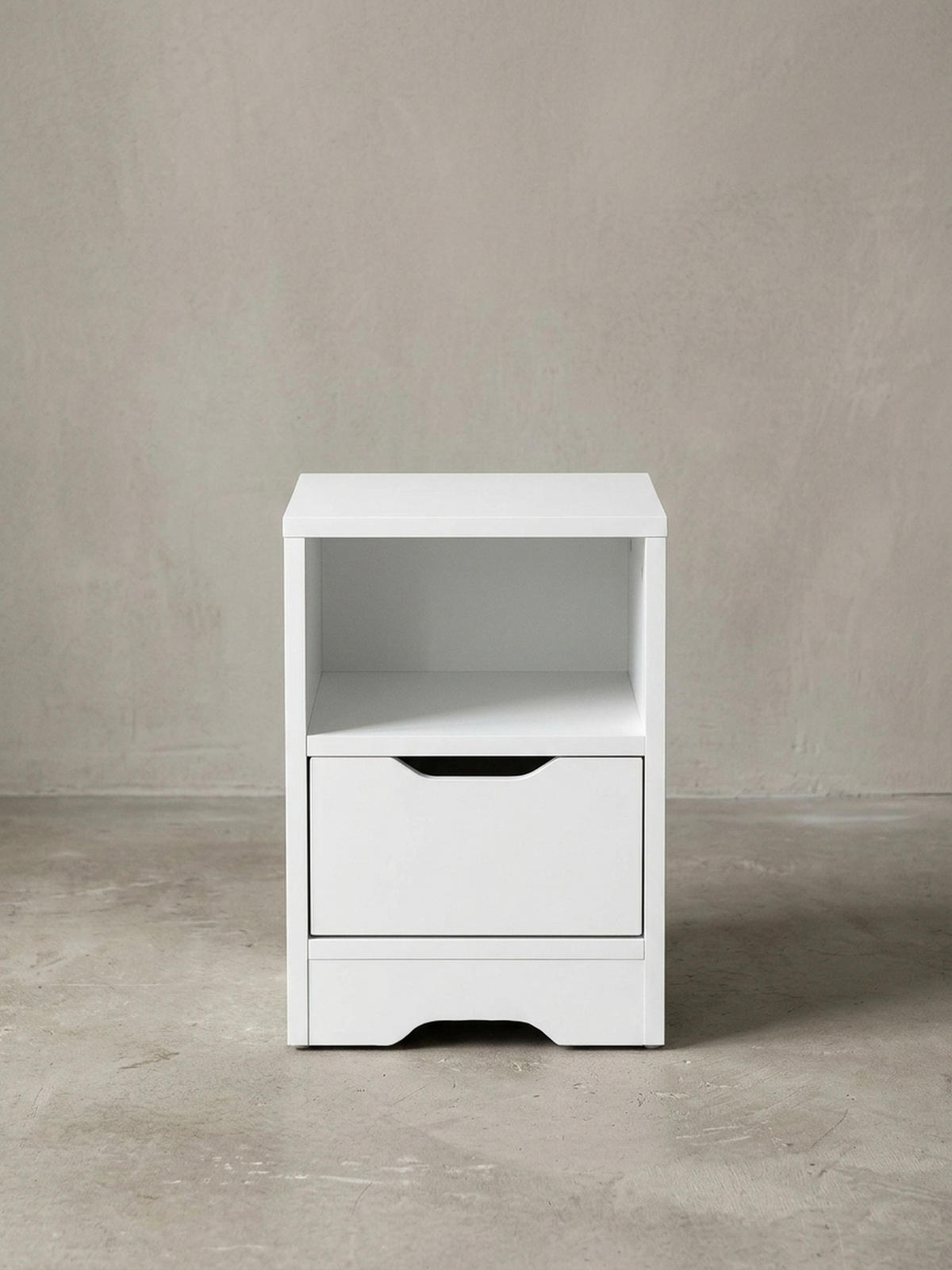 NACHTTISCH Modern Schublade Ablage Kratzfest ILM, Weiß 31x31x43 cm - Weiß, Holz (31/43/31cm) - KADIMA DESIGN