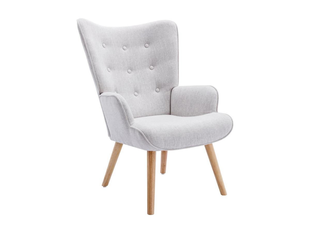 SESSEL - Stoff - Hellgrau - VATELY - Hellgrau, Textil (78/95.5/69cm) - Vente-Unique
