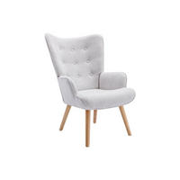 SESSEL - Stoff - Hellgrau - VATELY - Hellgrau, Textil (78/95.5/69cm) - Vente-Unique