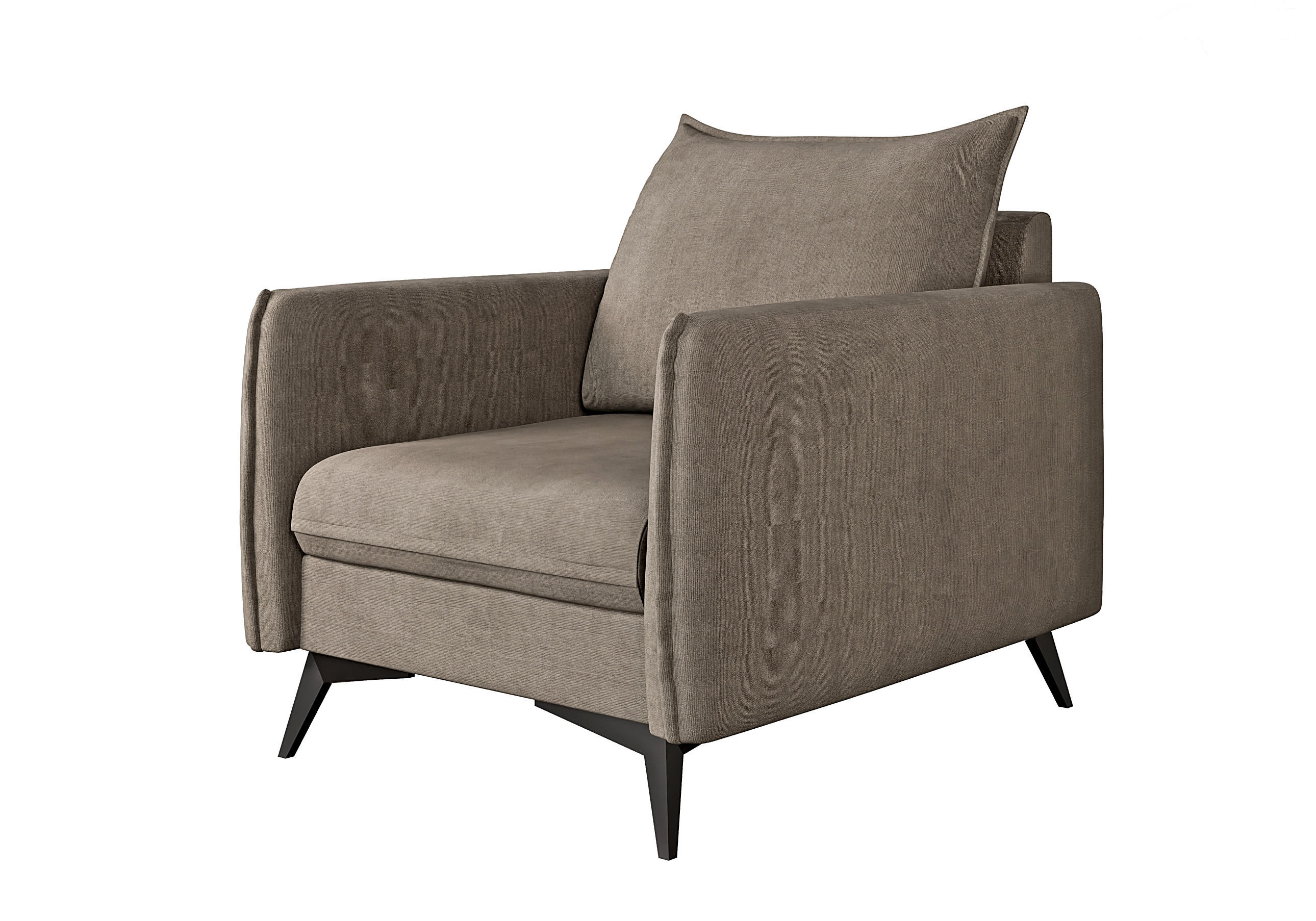SESSEL Pulse Dunkelbeige Luxusmicrofaser - Beige/Schwarz, Holz/Textil (74/86/31cm) - S-Style Möbel