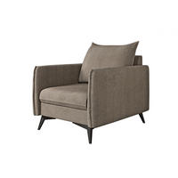 SESSEL Pulse Dunkelbeige Luxusmicrofaser - Beige/Schwarz, Holz/Textil (74/86/31cm) - S-Style Möbel