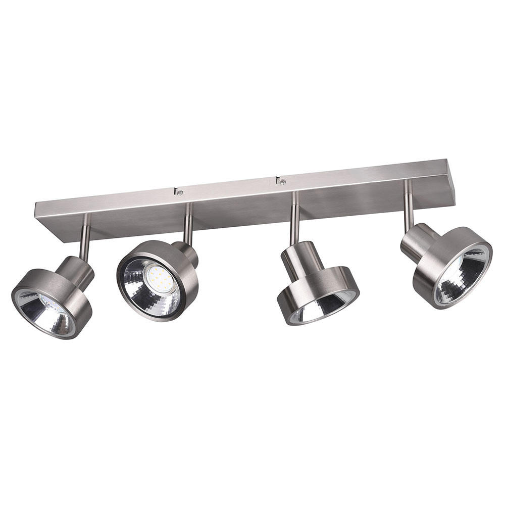 DECKENLEUCHTE Metall Silber 4-flammig - Silberfarben, Metall (60/16/19cm)