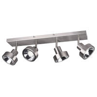 DECKENLEUCHTE Metall Silber 4-flammig - Silberfarben, Metall (60/16/19cm)