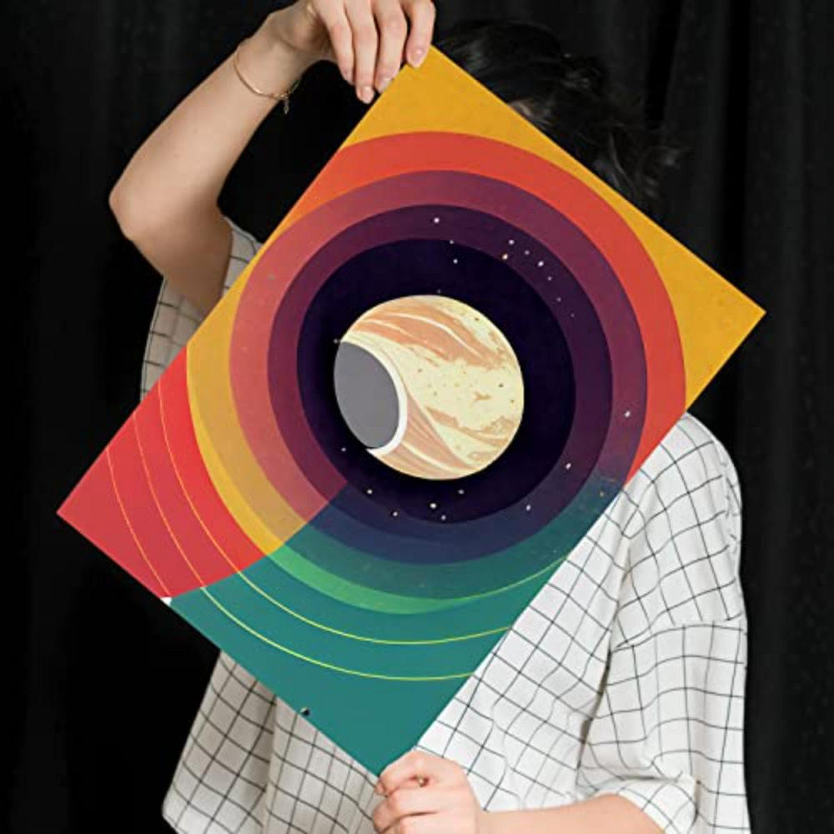 POSTER Set mit 4 Kreisförmig Abstrakt Moderne Galaxien A3 Rahmenlos - Klar, Papier (29.7/3cm) - Nacnic