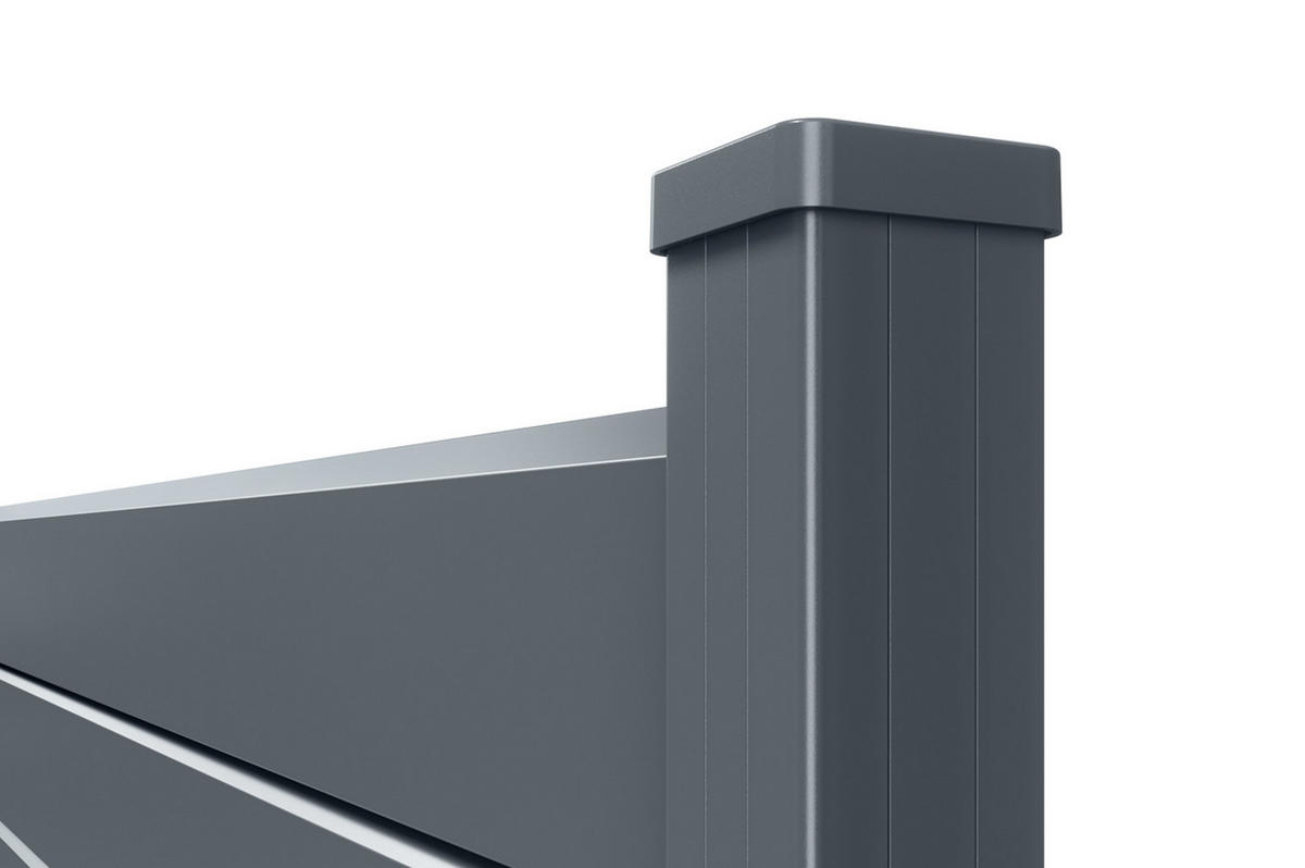 ALUMINIUMZAUN mit Lamellen 2 m VANO H. 150 cm, grau - Grau, Metall (200/156cm) - Casanoov