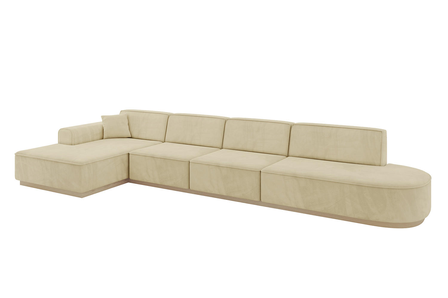 ECKSOFA Ottomane Links IREA-L3 - 412x165x80 cm Beige - Taupe, Holzwerkstoff/Textil (412/165cm) - ALTDECOR