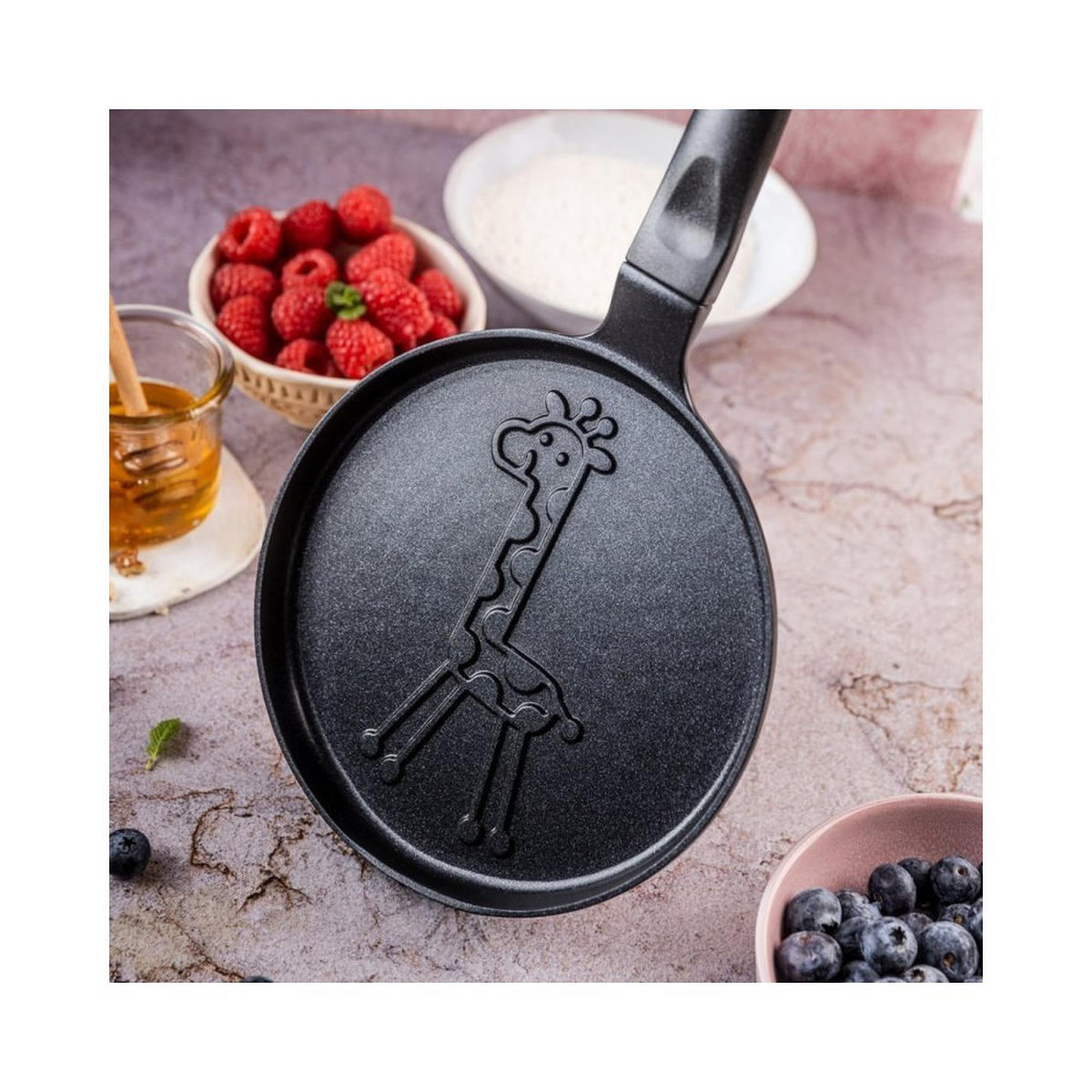 CRÊPEPFANNE Schwarz 18/18/1.8 cm 63853 - Schwarz, Metall (18cm) - Klausberg 