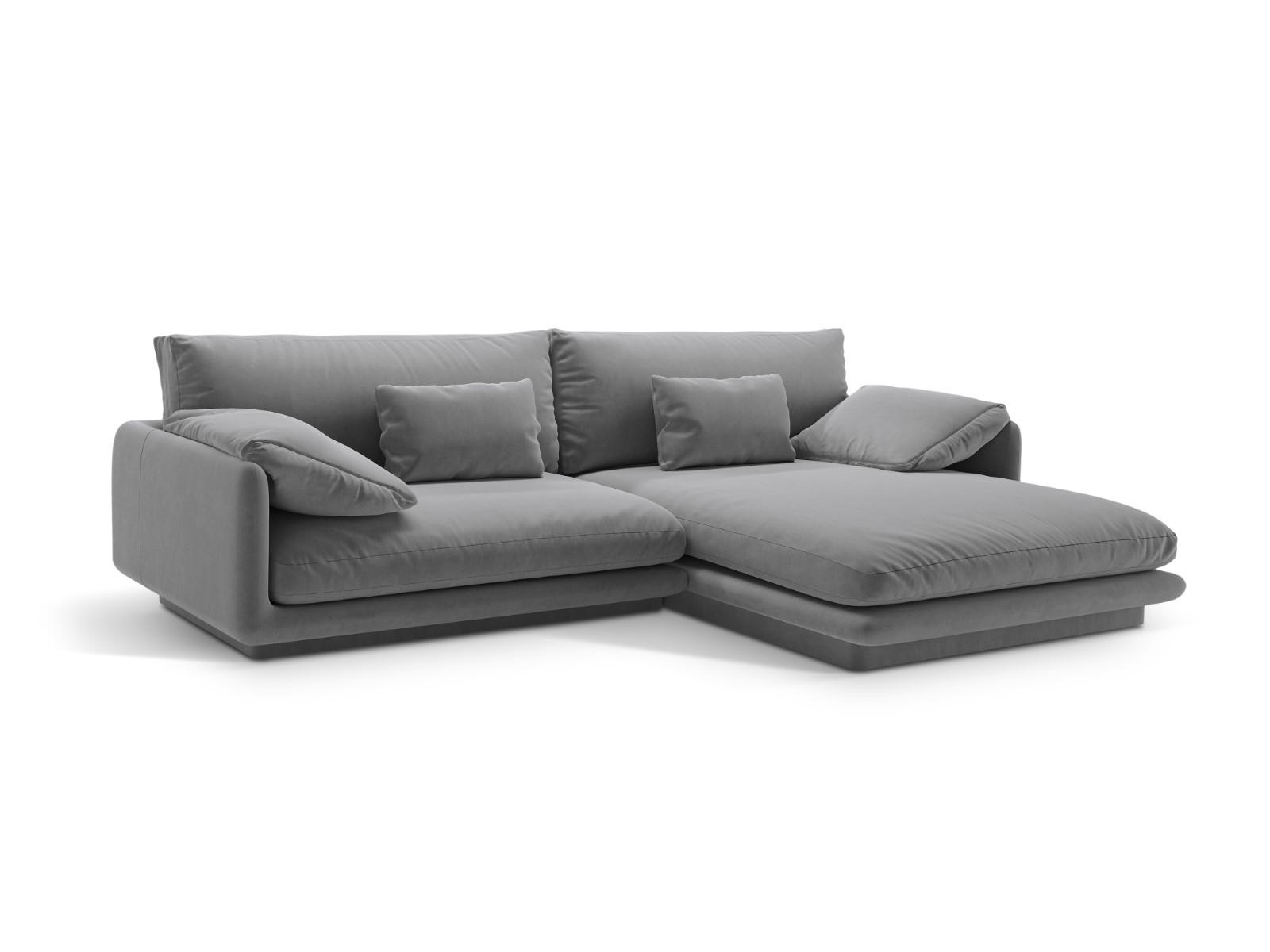 ECKSOFA rechts Torino aus Samt hellgrau 4 Sitzplätze - Hellgrau, Textil (170/250cm) - Micadoni
