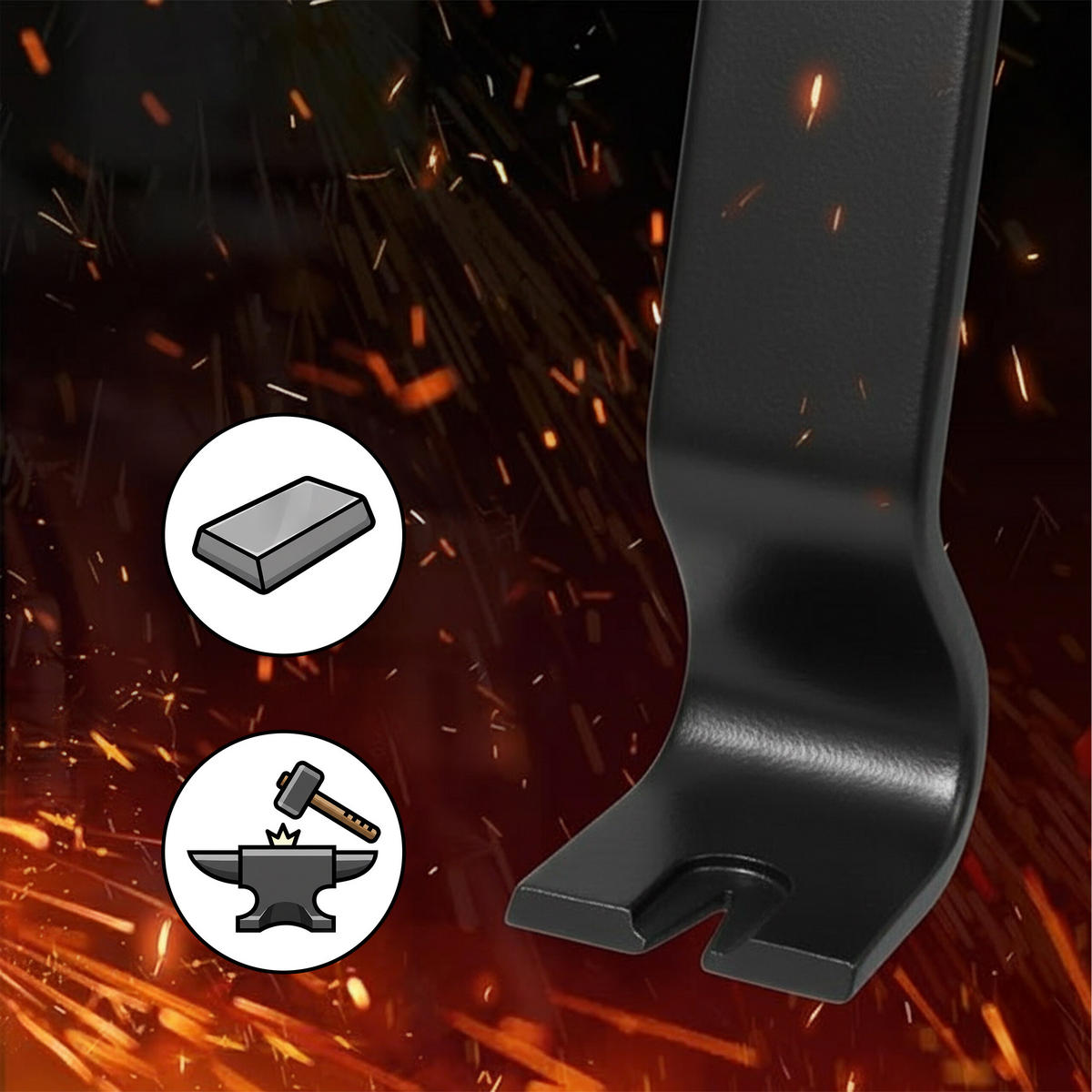 2-TLG.BRECHEISEN-SET - Schwarz, Metall (1.5/45/2.5cm) - Relaxdays