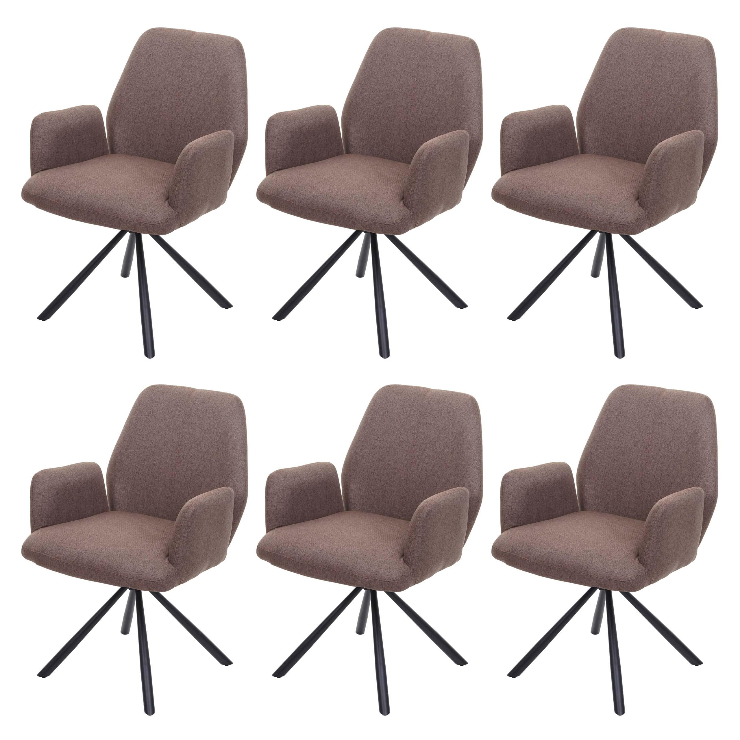 ESSZIMMERSTUHL Braun 6er-Set - Braun, Textil (60/86/66cm) - MCW