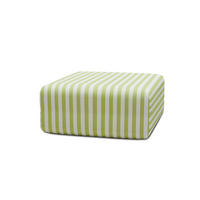 OUTDOOR-POUF mit Streifen, weiß und anisgrün - Hellgrün, Textil (95/42/95cm)