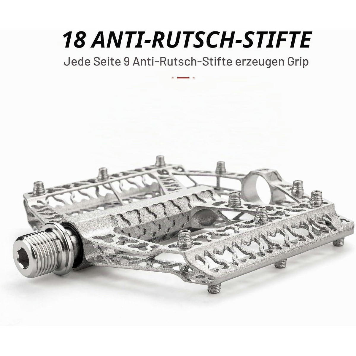 FAHRRADPEDALE Aluminium mit Reflektoren und 3 Lagern - Silberfarben, Metall (10.1/1.7/10.6cm)