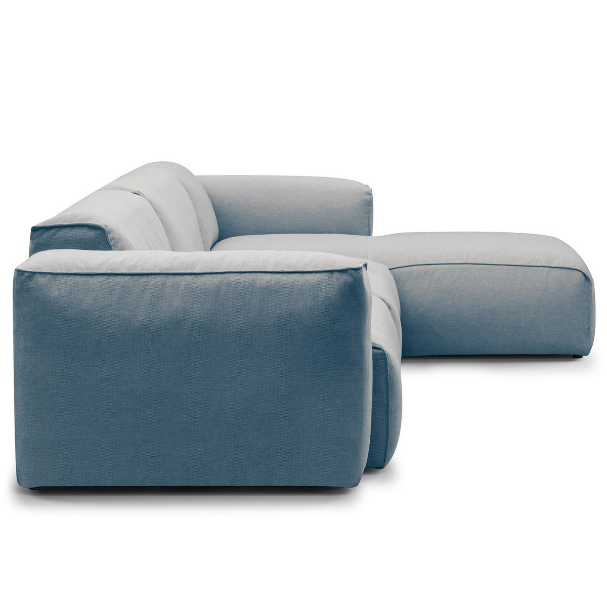 3-SITZER ECKSOFA mit Longchair - Blau/Schwarz, Kunststoff/Textil (317/173cm) - home24