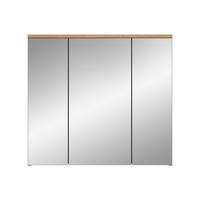HÄNGESCHRANK mit 3 Spiegeltüren in Eichen- und Grauoptik 21/73/80 cm - Eschefarben, Holzwerkstoff (21/73/50.5cm) - Calicosy