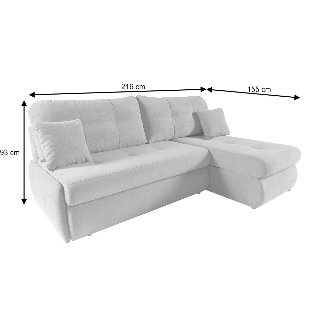 ECKSCHLAFSOFA Tino mit Schlaffunktion und Bettkasten, universeller Ottomane, Braun - Braun, Textil (216/155cm) - Beautysofa