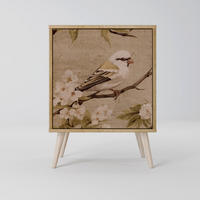 SIDEBOARD PETAL DISTINGUISH, Eichefarben, 57,5x42x77,5 cm, Schräge Buchenholzfüße - Eichefarben/Buchefarben, Holzwerkstoff/Buchenholz (57.5/77.5/42cm) - SpaceRebels