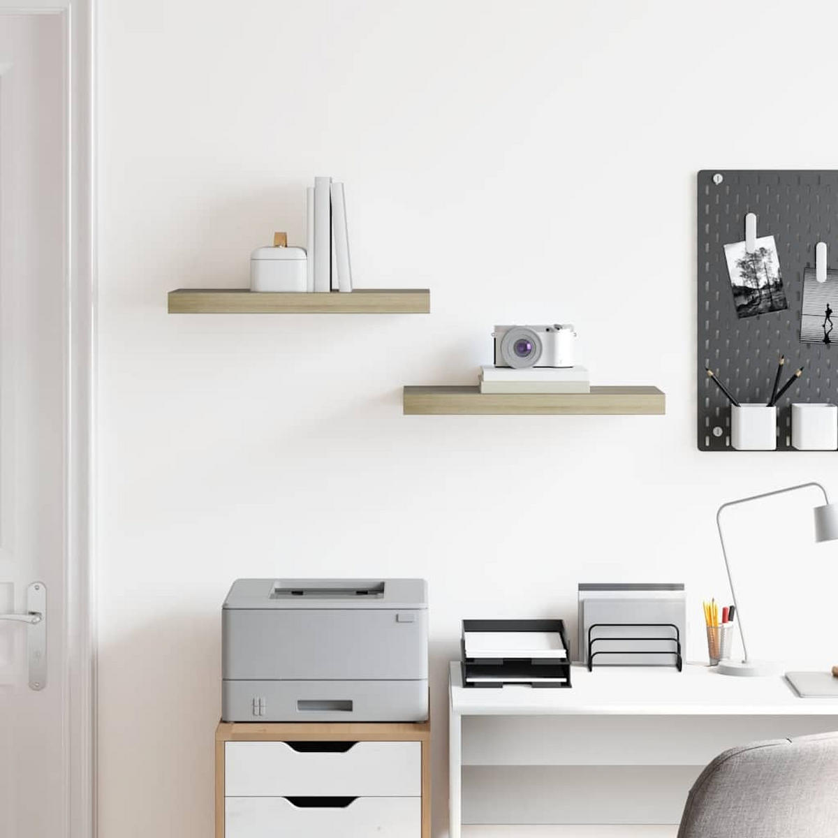 WANDBOARDSET 2-teilig 50/23/3,8 cm aus Mdf Eichefarben Dekor - Eichefarben, Holzwerkstoff (50/3.8/23cm) - vidaXL