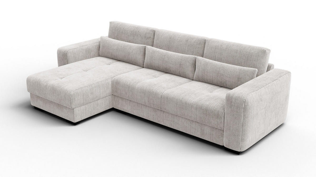 ECKSOFA OLI 4-Sitzer links, perlweiß - Weiß, Holz/Textil (295/172cm) - Courtois Laville