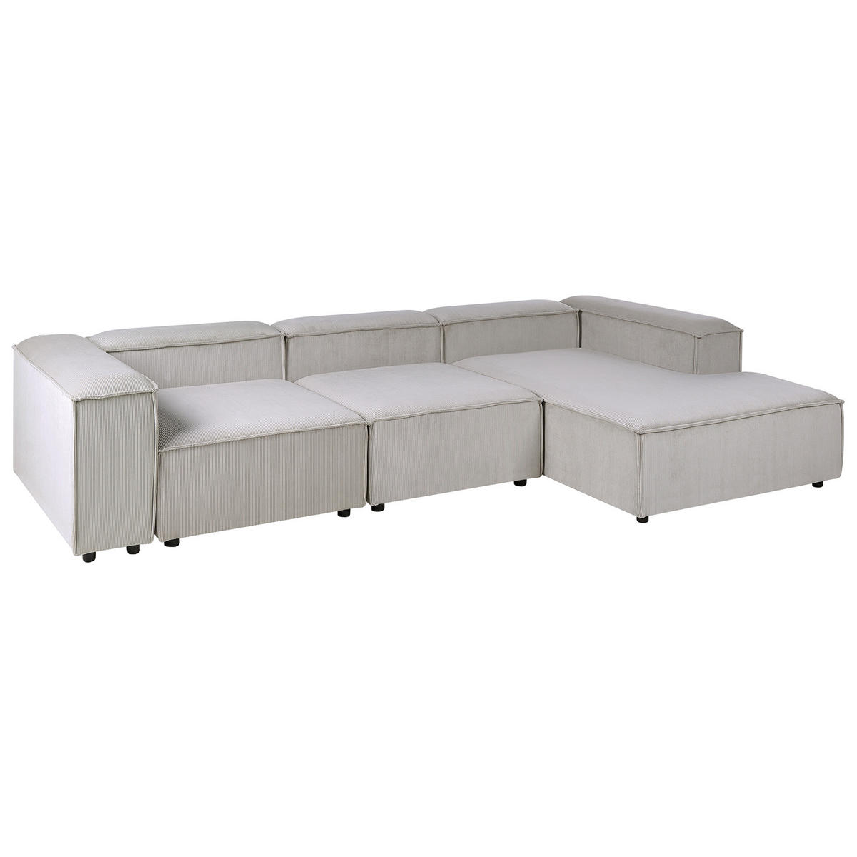 ECKSOFA Modul 4-Sitzer Cord Taupe linksseitig Ardal - Taupe, Textil (326/180cm) - Beliani