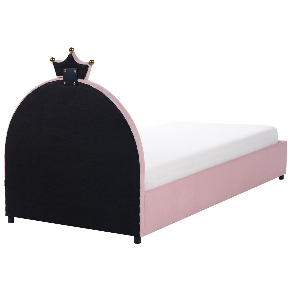 DĚTSKÁ POSTEL s úložným prostorem 90/200 cm Sametová látka Růžová Grisetot - růžová, textil (90/200cm) - Beliani
