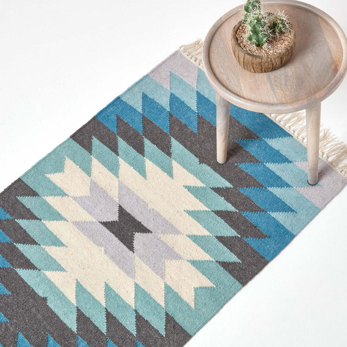KELIM-TEPPICHLÄUFER Helsinki handgewebt 66/200 cm - Multicolor, Textil (66/200cm) - Homescapes