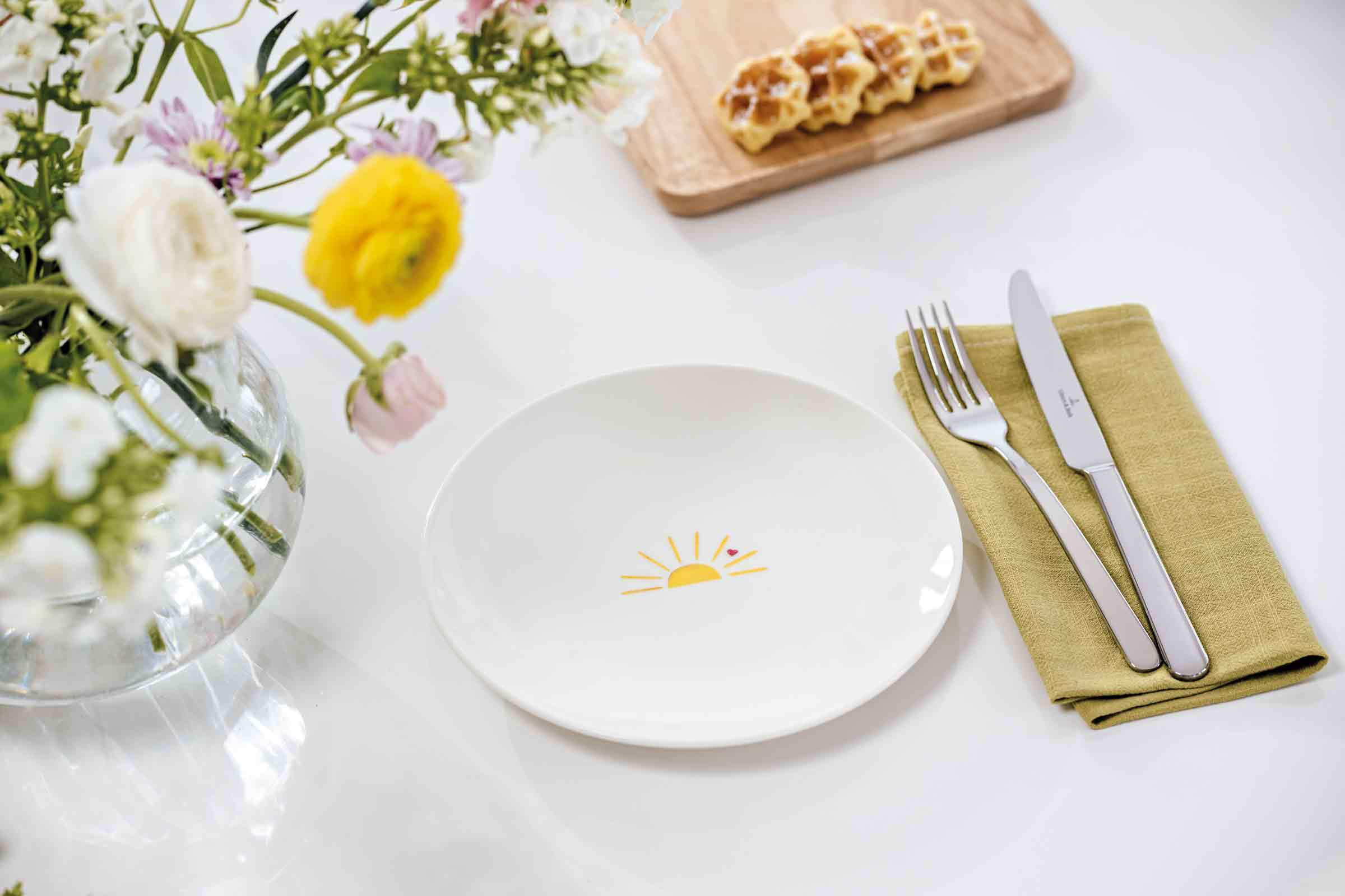 FRÜHSTÜCKSTELLER HELLO SUNSHINE With Love weiß-gelb ø 21,2 cm 6er Set - Gelb/Weiß, Keramik (21.2cm) - Villeroy & Boch