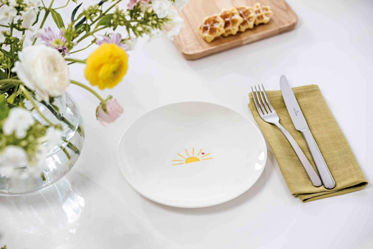FRÜHSTÜCKSTELLER HELLO SUNSHINE With Love weiß-gelb ø 21,2 cm 6er Set - Gelb/Weiß, Keramik (21.2cm) - Villeroy & Boch