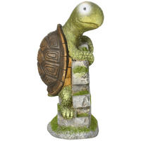 GARTENFIGUR "Schildkröte" mit LED Solarleuchte, Outdoor-Ornament für Rasen, Garten, Hof - Grün, Kunststoff (18.5/36.5/17.5cm) - Outsunny