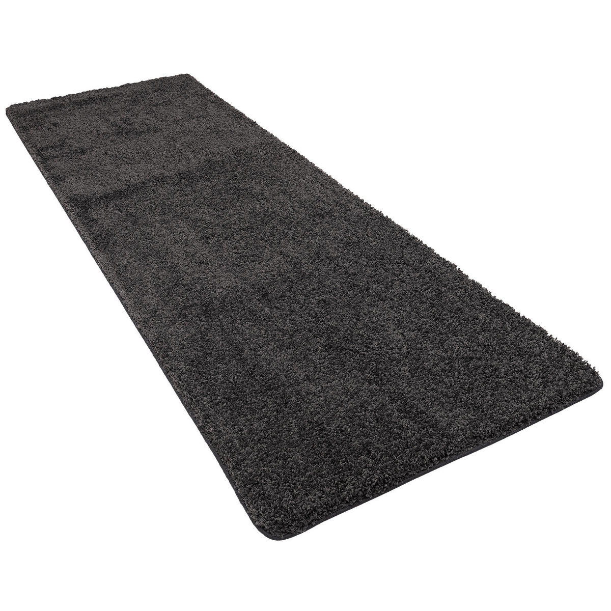 LUXUS HOCHFLOR LANGFLOR LÄUFER TEPPICH MILANO - Anthrazit, Textil (80/160cm) - Snapstyle