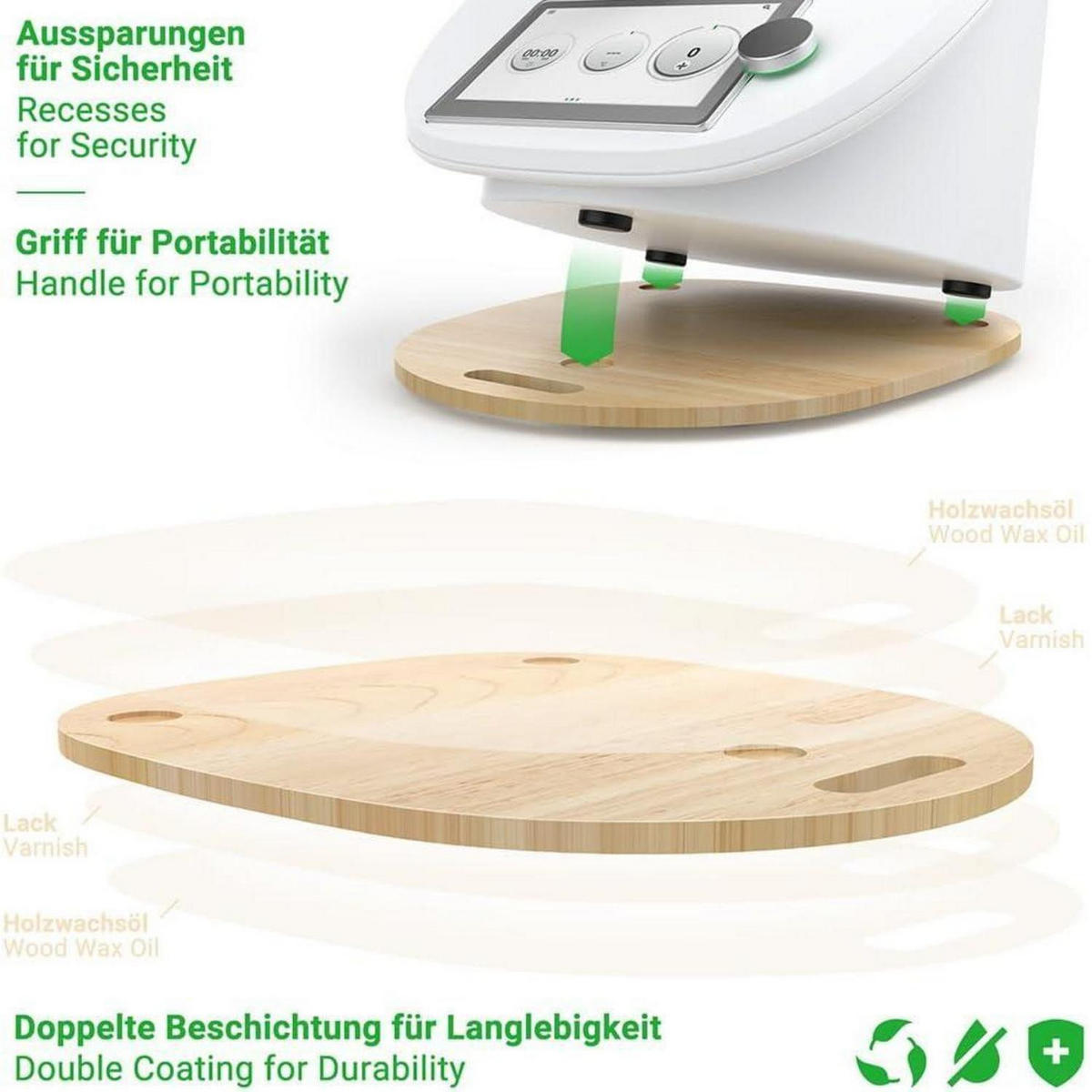 GLEITBRETT für Thermomix TM6 TM5 Holz - Multicolor, Holz (30/2/35cm)