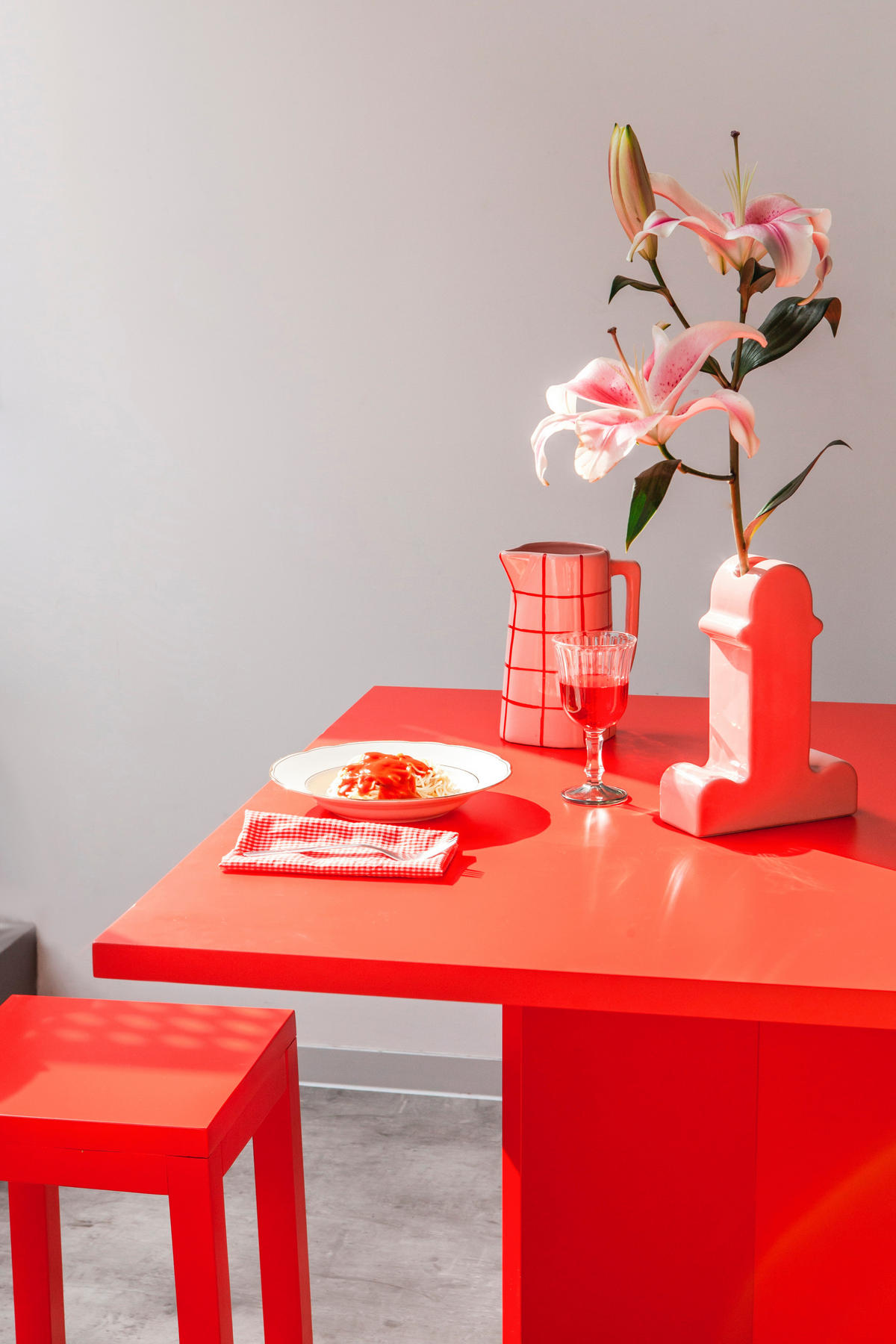 ESSTISCH Quadratischer mit laminiertem , 100/100 cm, Rot - Rot, Holzwerkstoff (100/100/75cm) - RNT By Really Nice Things