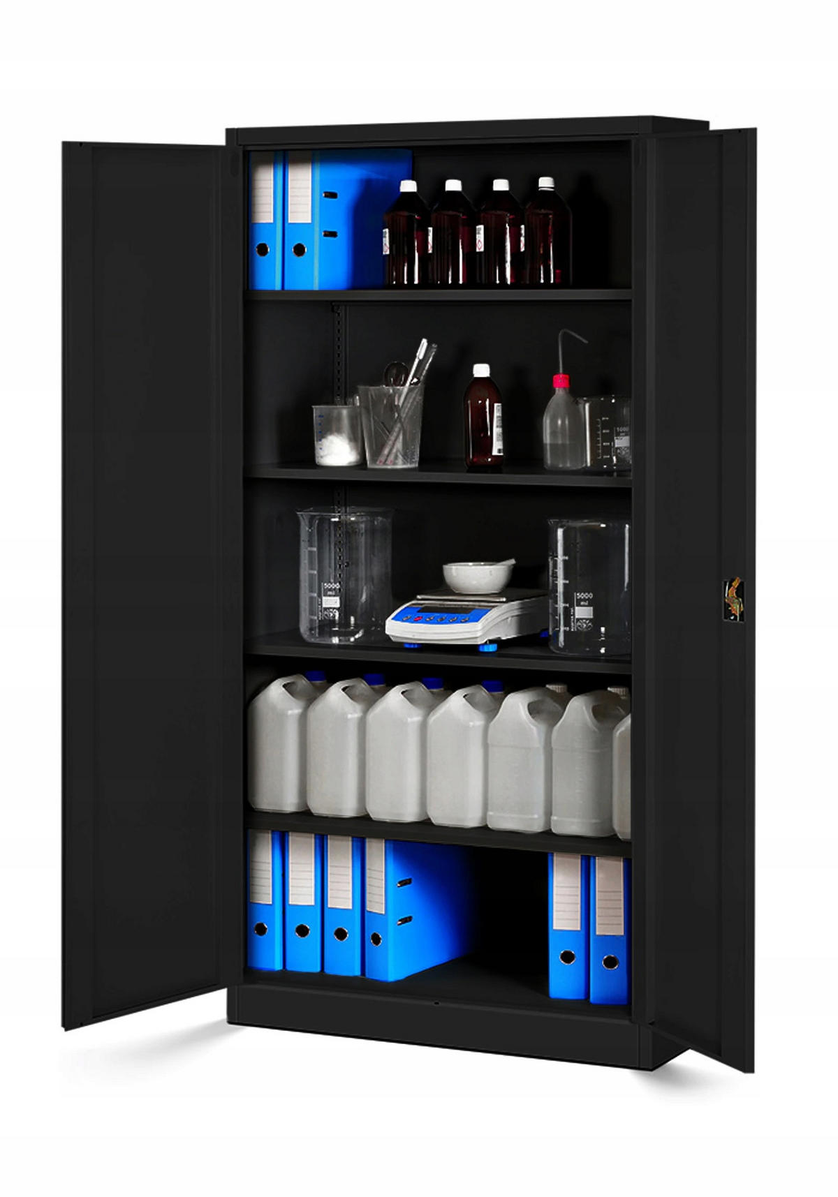 AKTENSCHRANK JAN H - Schwarz, Metall (90/195/40cm) - Jan Nowak