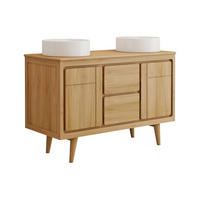 DOPPELWASCHTISCH - 120 cmcm x 55 cmcm - Holz, Platte - Naturfarben Hell - BINTUNI - Naturfarben, Holz (120/80/55cm) - Vente-Unique