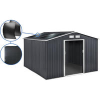 GERÄTESCHUPPEN AUS METALL Vegas mit Solarpanel Grau - Grau, Metall (446/210/340cm) - Habitat Garten