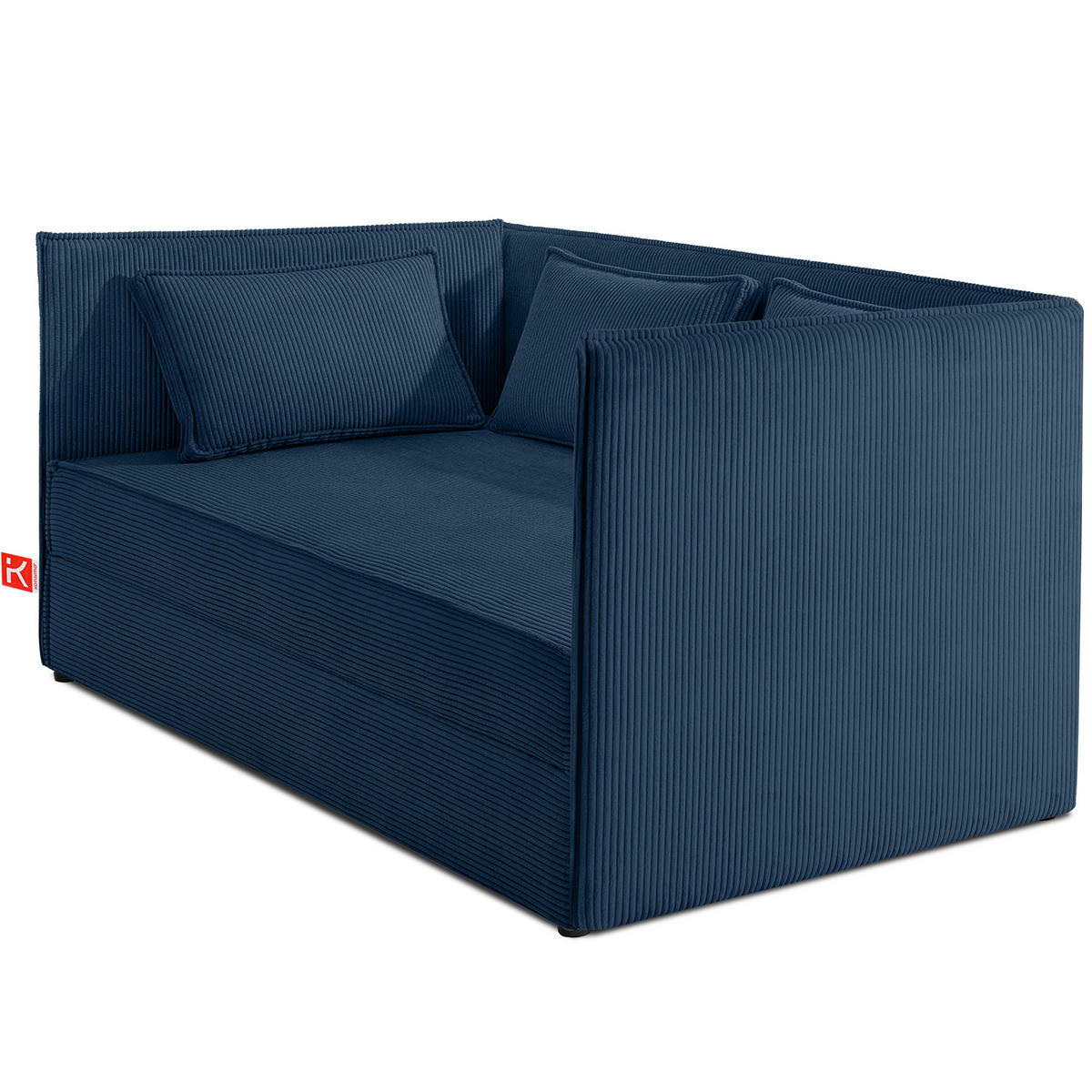 JUGENDBETT ROTI Einzelbett mit Bettkasten, 90x200cm, Bett mit Bonellmatratze, mit Rückenlehne - Schwarz/Dunkelblau, Holz/Holzwerkstoff (92/200cm) - KONSIMO®