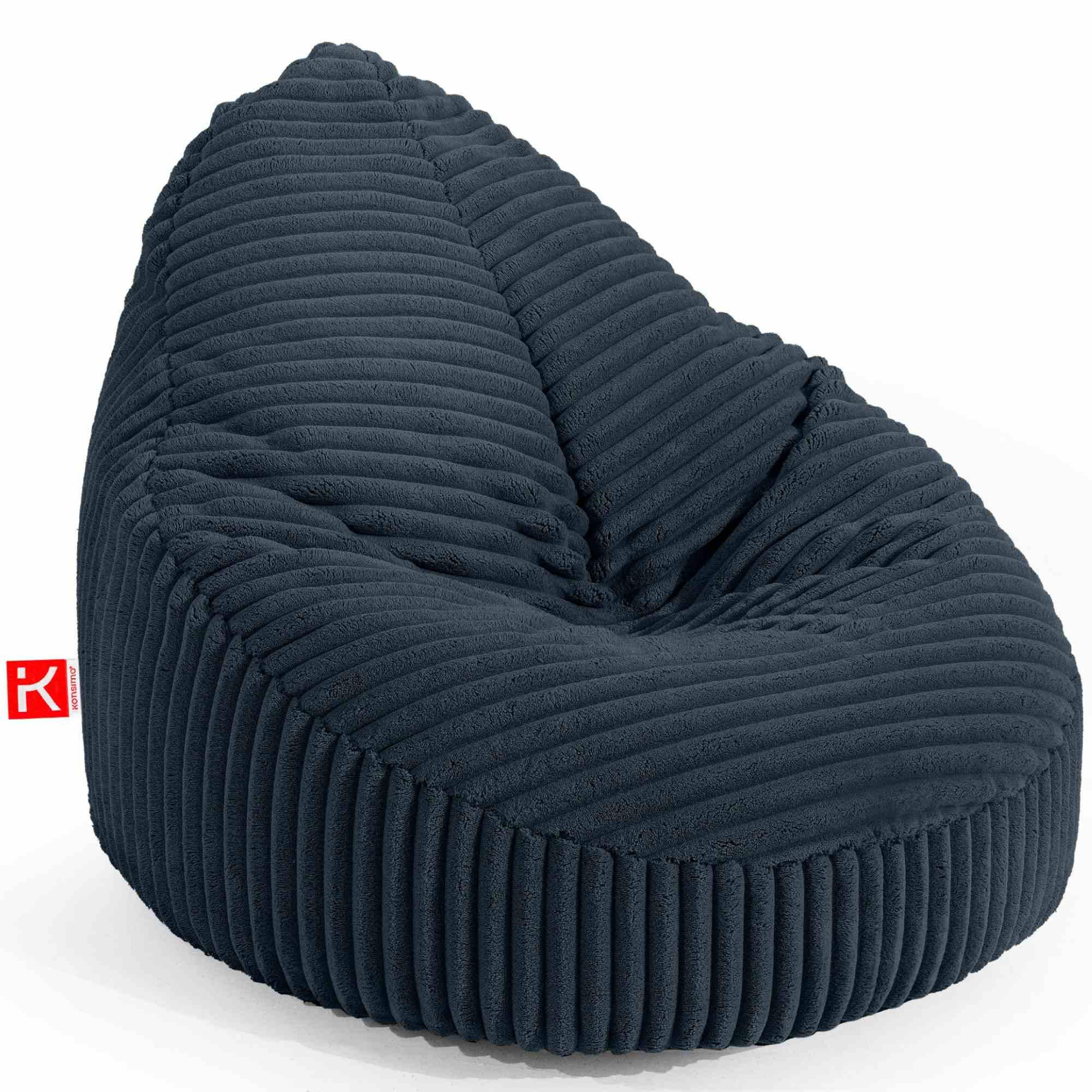 SITZSACK COSMO II aus Kordstoff, Dunkelblau - Dunkelblau, Textil (85/80/85cm) - KONSIMO®