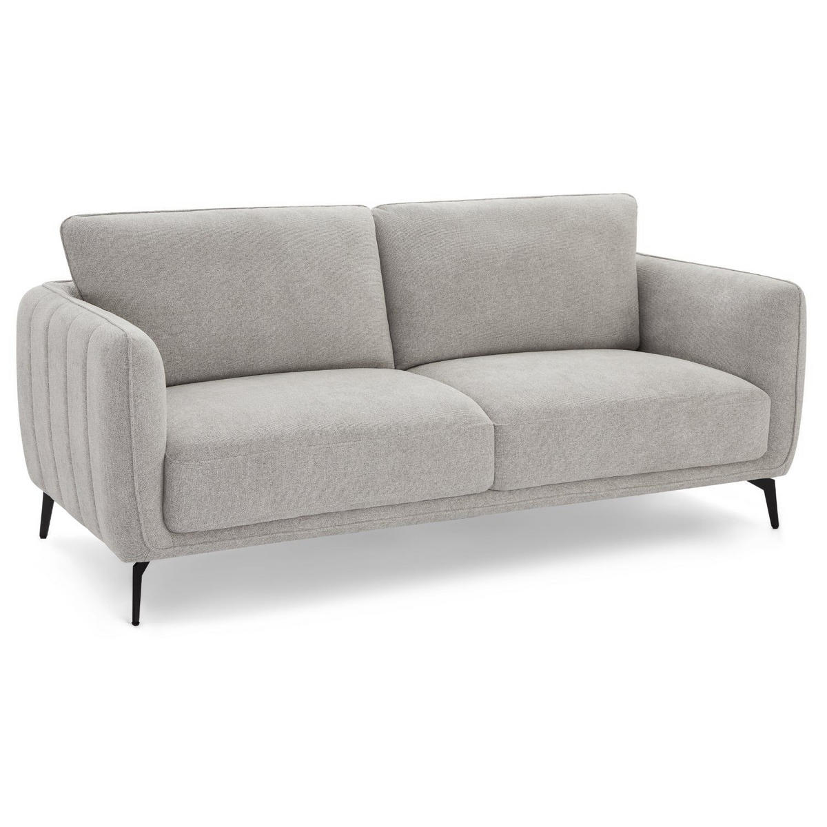 DREISITZER-SOFA Webstoff Grau - Schwarz/Grau, Textil/Metall (197/85/85cm) - Furnhouse
