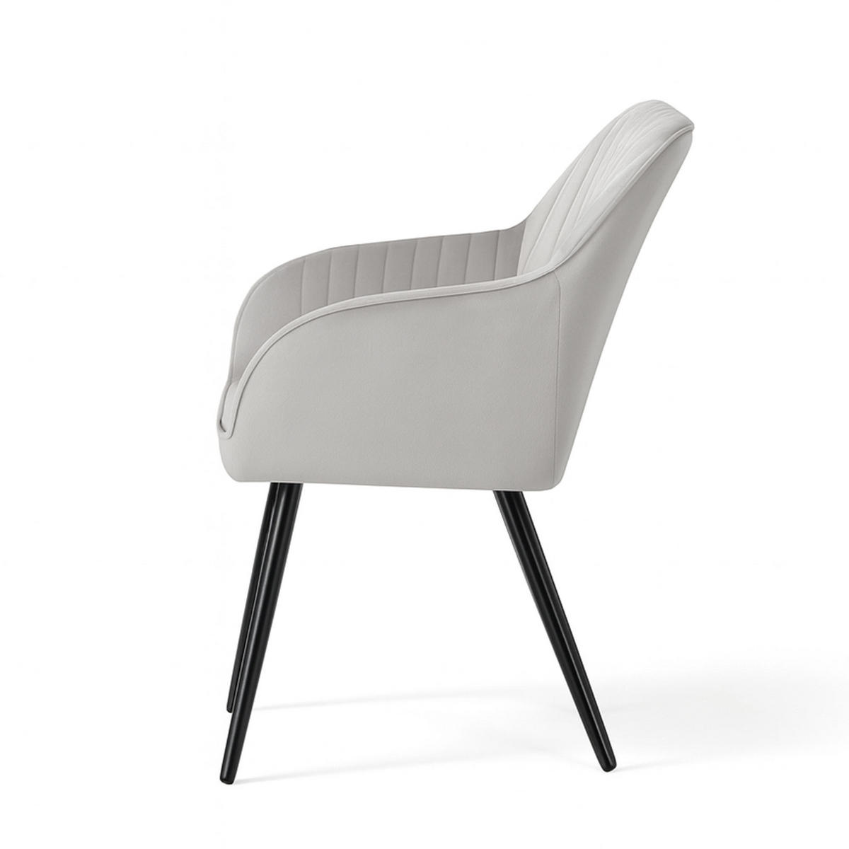 POLSTERSTUHL 6er Set, Metallbeine Grau, Schwarz 54,5/82/58 - Schwarz/Grau, Textil (55/82/58cm) - RAUMHIRSCH FURNITURE