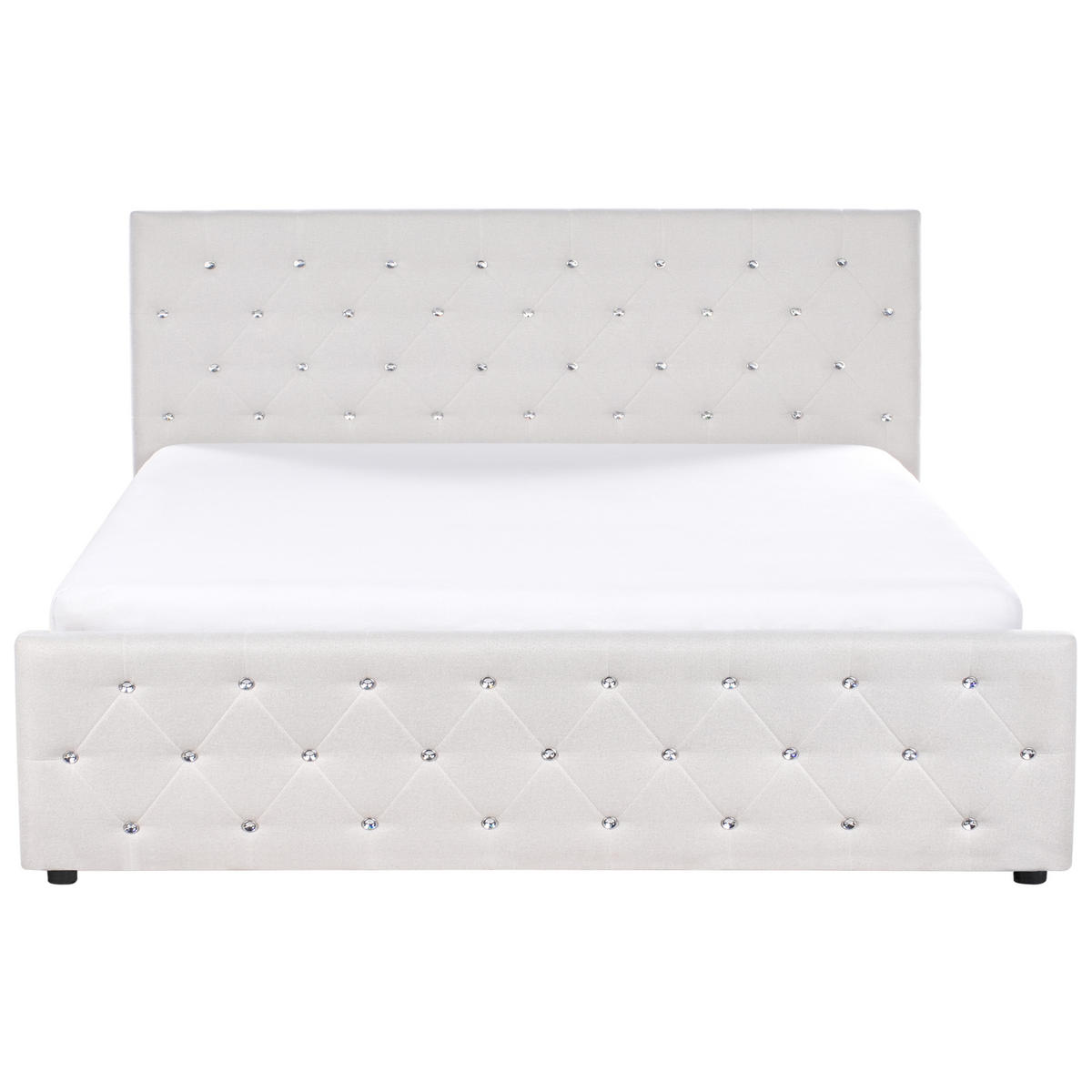 BETT mit Stauraum 180/200 cm Stoff Beige Amiens - Beige, Textil (180/200cm) - Beliani