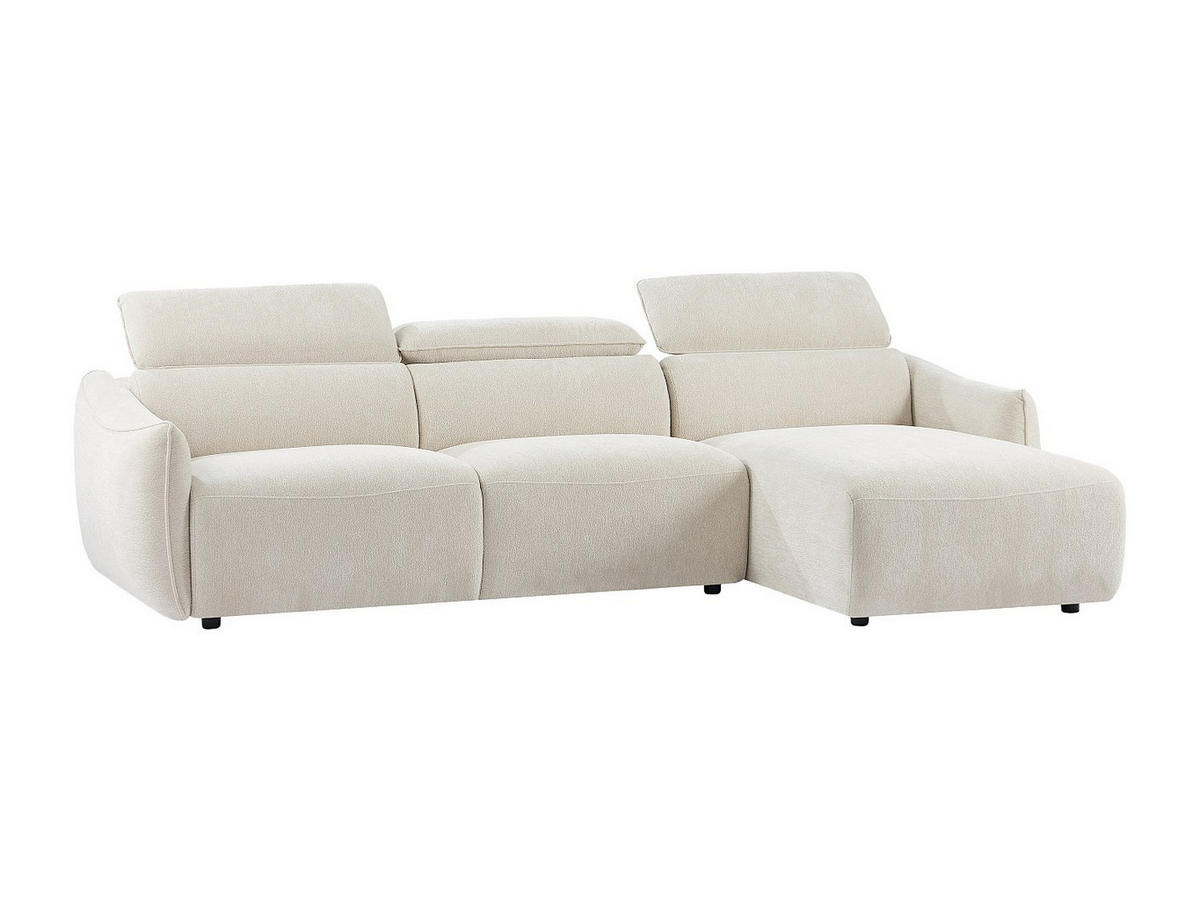 ECKSOFA rechts aus beigem Chenille-Stoff TAZIZA - Beige, Textil (286/166cm) - Vente-Unique