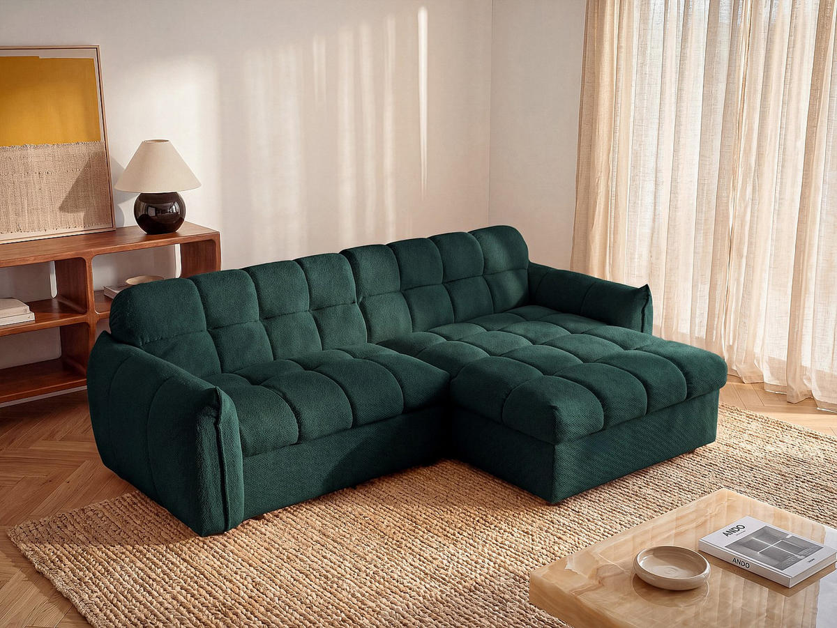 SCHLAFSOFA - 4 Personen - stoff - tannengrün Lirobi - Waldgrün, Kunststoff/Textil (252/83/89cm) - Vente-Unique