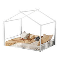 HAUSBETT 140/200 cm weiß aus Metall - Weiß, Metall (140/200cm) - OKWISH