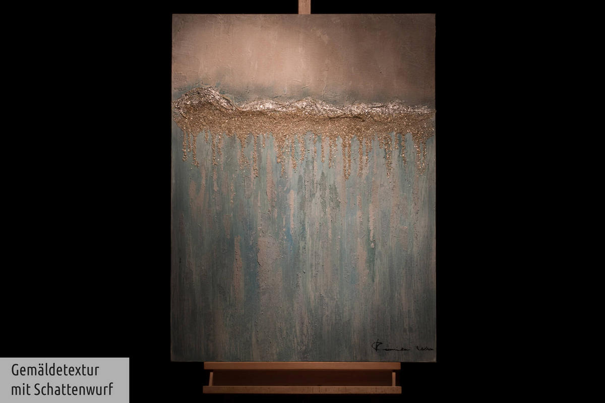 ACRYLBILD HANDGEMALT 75/100 cm - Blau/Weiß, Holz/Textil (75/100cm) - KUNSTLOFT
