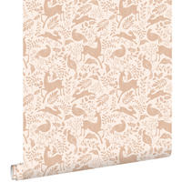 TAPETE Wald mit Waldtieren 50 x 900 cm - Terracotta, Papier (50/0.1cm) - ESTAhome